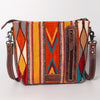 ADBG1009 American Darling Handwoven Saddle Blanket Crossbody Bag Genuine Leather