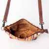 ADBG1009 American Darling Handwoven Saddle Blanket Crossbody Bag Genuine Leather