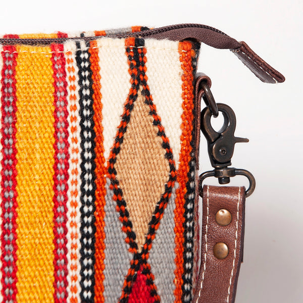 ADBG1009 American Darling Handwoven Saddle Blanket Crossbody Bag Genuine Leather