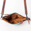 ADBG1009 American Darling Handwoven Saddle Blanket Crossbody Bag Genuine Leather