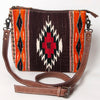 ADBG1009 American Darling Handwoven Saddle Blanket Crossbody Bag Genuine Leather