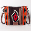 ADBG1009 American Darling Handwoven Saddle Blanket Crossbody Bag Genuine Leather