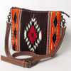 ADBG1009 American Darling Handwoven Saddle Blanket Crossbody Bag Genuine Leather