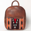 ADBG1010 American Darling Handwoven Saddle Blanket Leather Backpack Western Genuine Leather