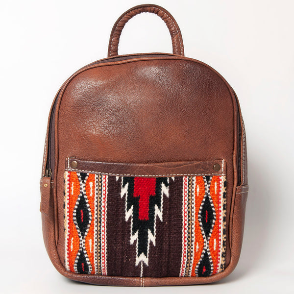 ADBG1010 American Darling Handwoven Saddle Blanket Leather Backpack Western Genuine Leather