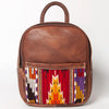 ADBG1010 American Darling Handwoven Saddle Blanket Leather Backpack Western Genuine Leather