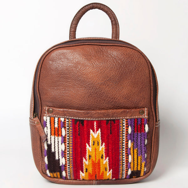 ADBG1010 American Darling Handwoven Saddle Blanket Leather Backpack Western Genuine Leather