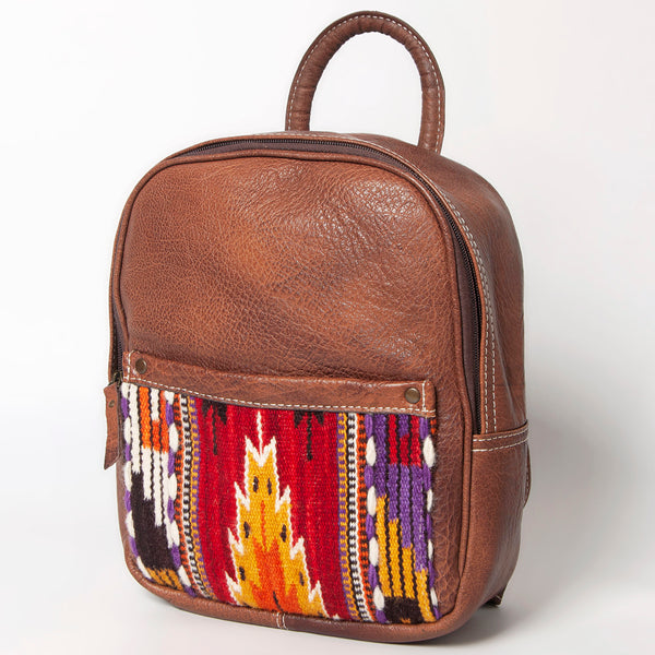 ADBG1010 American Darling Handwoven Saddle Blanket Leather Backpack Western Genuine Leather