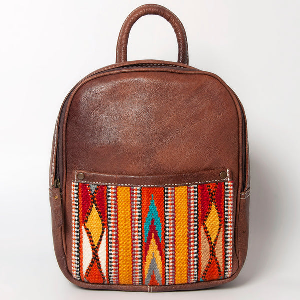 ADBG1010 American Darling Handwoven Saddle Blanket Leather Backpack Western Genuine Leather