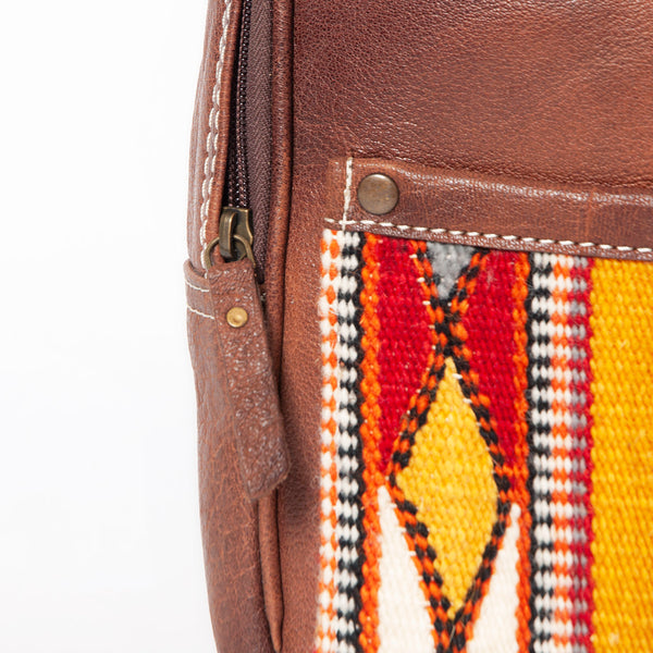 ADBG1010 American Darling Handwoven Saddle Blanket Leather Backpack Western Genuine Leather