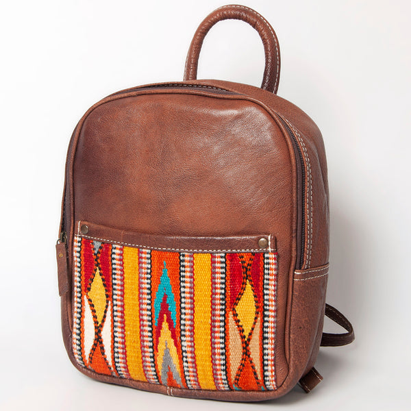 ADBG1010 American Darling Handwoven Saddle Blanket Leather Backpack Western Genuine Leather