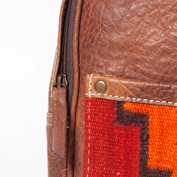 ADBG1010 American Darling Handwoven Saddle Blanket Leather Backpack Western Genuine Leather