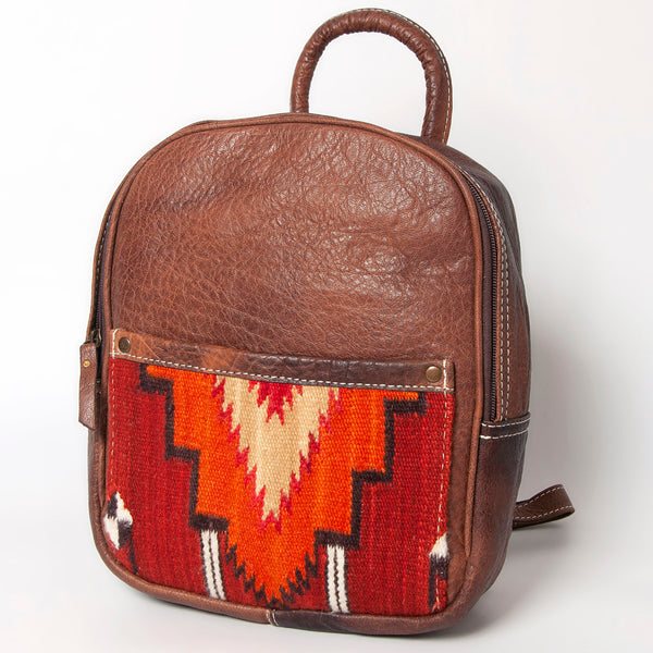 ADBG1010 American Darling Handwoven Saddle Blanket Leather Backpack Western Genuine Leather