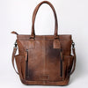 ADBG1013 American Darling Handwoven Saddle Blanket Leather Tote Bag Western Style