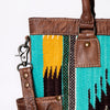 ADBG1013 American Darling Handwoven Saddle Blanket Leather Tote Bag Western Style