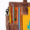 ADBG1013 American Darling Handwoven Saddle Blanket Leather Tote Bag Western Style