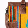 ADBG1013 American Darling Handwoven Saddle Blanket Leather Tote Bag Western Style