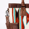 ADBG1013 American Darling Handwoven Saddle Blanket Leather Tote Bag Western Style