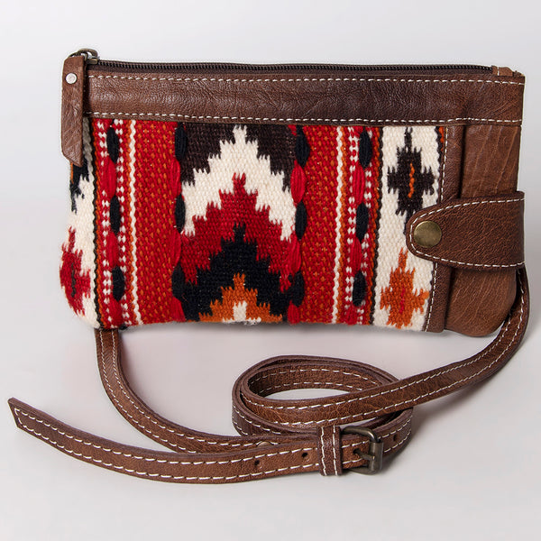 ADBG1014 American Darling Handwoven Saddle Blanket Leather Small Crossbody HandBag Western Style