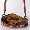 ADBG1014 American Darling Handwoven Saddle Blanket Leather Small Crossbody HandBag Western Style