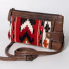 ADBG1014 American Darling Handwoven Saddle Blanket Leather Small Crossbody HandBag Western Style