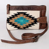 ADBG1014 American Darling Handwoven Saddle Blanket Leather Small Crossbody HandBag Western Style
