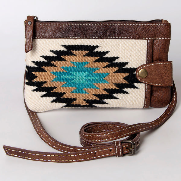 ADBG1014 American Darling Handwoven Saddle Blanket Leather Small Crossbody HandBag Western Style
