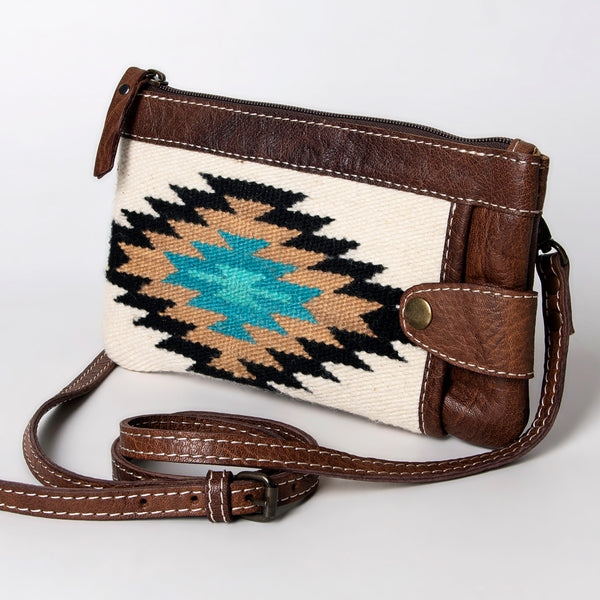 ADBG1014 American Darling Handwoven Saddle Blanket Leather Small Crossbody HandBag Western Style