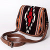 ADBG1015 American Darling Handwoven Saddle Blanket Leather Crossbody Bag Western Flap Purse