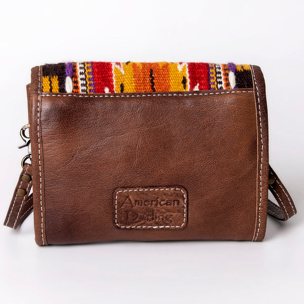 ADBG1016 American Darling Handwoven Saddle Blanket Leather Small Crossbody Bag Western Flap Purse