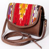 ADBG1016 American Darling Handwoven Saddle Blanket Leather Small Crossbody Bag Western Flap Purse