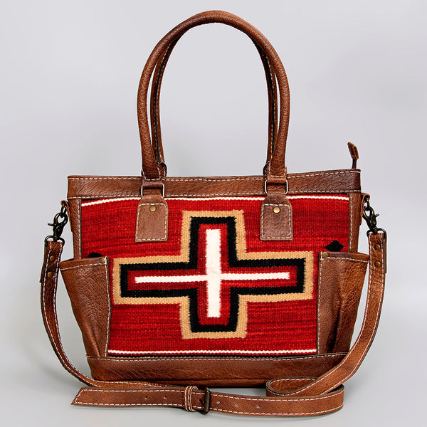ADBG1017 American Darling Handwoven Saddle Blanket Leather Tote Bag Western Cowgirl Handbag