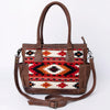 ADBG1017 American Darling Handwoven Saddle Blanket Leather Tote Bag Western Cowgirl Handbag