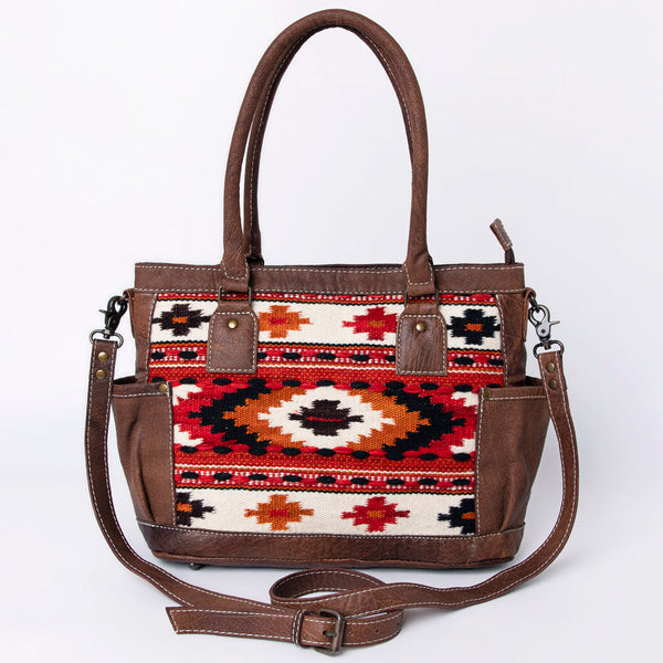 ADBG1017 American Darling Handwoven Saddle Blanket Leather Tote Bag Western Cowgirl Handbag