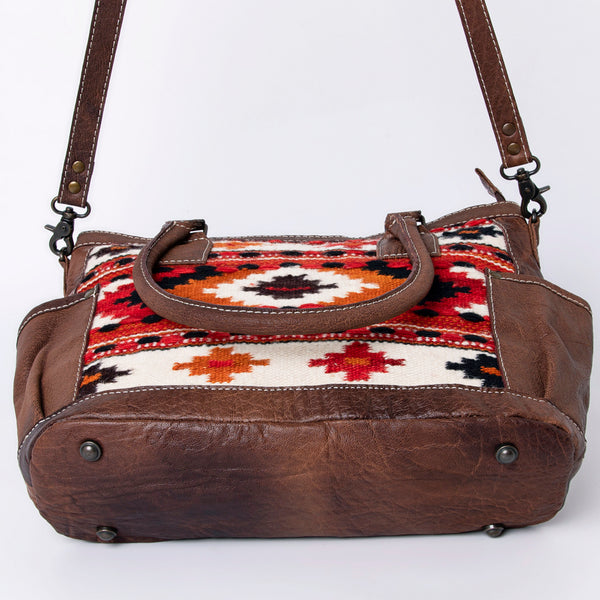 ADBG1017 American Darling Handwoven Saddle Blanket Leather Tote Bag Western Cowgirl Handbag