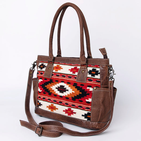 ADBG1017 American Darling Handwoven Saddle Blanket Leather Tote Bag Western Cowgirl Handbag