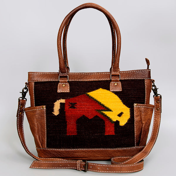 ADBG1017 American Darling Handwoven Saddle Blanket Leather Tote Bag Western Cowgirl Handbag