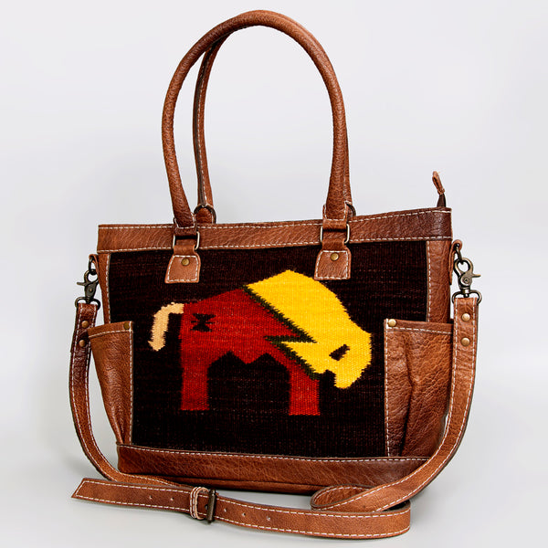 ADBG1017 American Darling Handwoven Saddle Blanket Leather Tote Bag Western Cowgirl Handbag