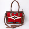 ADBG1017 American Darling Handwoven Saddle Blanket Leather Tote Bag Western Cowgirl Handbag