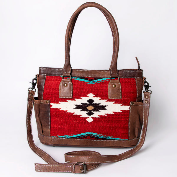 ADBG1017 American Darling Handwoven Saddle Blanket Leather Tote Bag Western Cowgirl Handbag