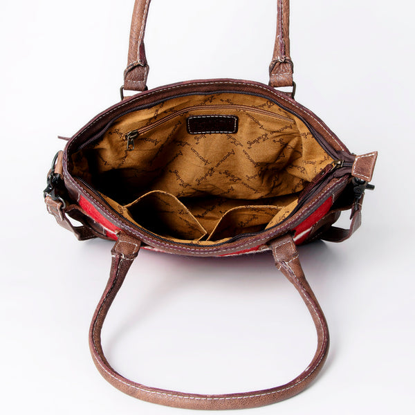 ADBG1017 American Darling Handwoven Saddle Blanket Leather Tote Bag Western Cowgirl Handbag