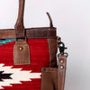 ADBG1017 American Darling Handwoven Saddle Blanket Leather Tote Bag Western Cowgirl Handbag