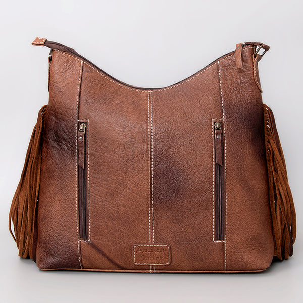 ADBG1020 American Darling Hair-On Leather Hobo Bag with Fringes Western Handcrafted Purse