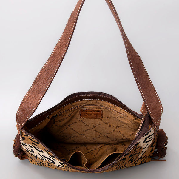 ADBG1020 American Darling Hair-On Leather Hobo Bag with Fringes Western Handcrafted Purse