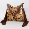 ADBG1020 American Darling Hair-On Leather Hobo Bag with Fringes Western Handcrafted Purse