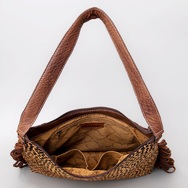 ADBG1020 American Darling Hair-On Leather Hobo Bag with Fringes Western Handcrafted Purse