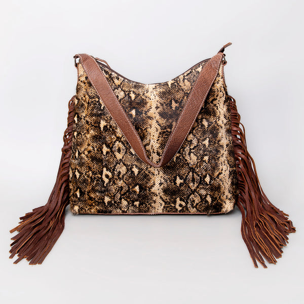 ADBG1020 American Darling Hair-On Leather Hobo Bag with Fringes Western Handcrafted Purse