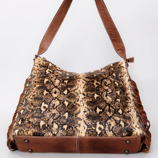 ADBG1020 American Darling Hair-On Leather Hobo Bag with Fringes Western Handcrafted Purse