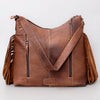 ADBG1020 American Darling Hair-On Leather Hobo Bag with Fringes Western Handcrafted Purse