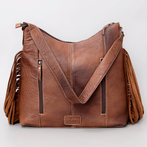 ADBG1020 American Darling Hair-On Leather Hobo Bag with Fringes Western Handcrafted Purse